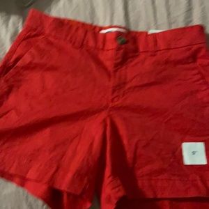 Red 5” Chino Shorts